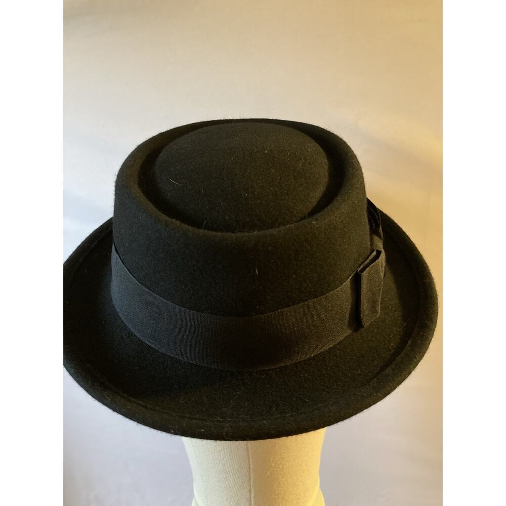 Samplife Black Wool Fedora Hat Size M Classic Wide Brim Women’s Felt Hat
